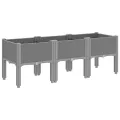 Jardinière avec pieds gris clair 120x40x42 cm PP