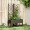 Jardinière avec treillis marron 80x40x142 cm PP