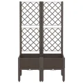 Jardinière avec treillis marron 80x40x142 cm PP