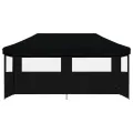 Tente de réception pliable escamotable 3 parois latérales noir