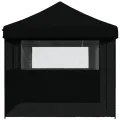 Tente de réception pliable escamotable 3 parois latérales noir