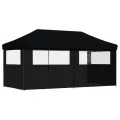 Tente de réception pliable escamotable 3 parois latérales noir