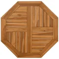 Dessus de table 70x70x2,5 cm octogonal bois de teck massif