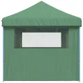 Tente de réception pliable escamotable 3 parois latérales vert