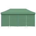 Tente de réception pliable escamotable 4 parois latérales vert