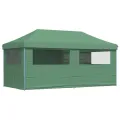 Tente de réception pliable escamotable 4 parois latérales vert