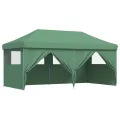Tente de réception pliable escamotable 4 parois latérales vert