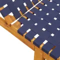 Chaises longues lot de 2 bleu bois d'acacia solide et tissu