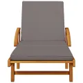 Chaises longues lot de 2 avec coussins 200x68x83 cm bois acacia