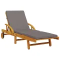 Chaises longues lot de 2 avec coussins 200x68x83 cm bois acacia