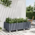 Jardinière à roulettes bleu gris 150x80x54 cm PP