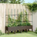 Jardinière avec treillis marron 160x40x142,5 cm PP