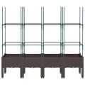 Jardinière avec treillis marron 160x40x142,5 cm PP