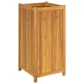 Jardinière avec doublure 50x50x100 cm bois massif d'acacia
