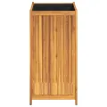 Jardinière avec doublure 50x50x100 cm bois massif d'acacia