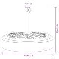Base de parasol pour mâts Ø38 / 48 mm 25 kg rond