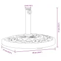Base de parasol pour mâts Ø38 / 48 mm 9 kg demi-rond