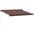 Auvent manuel rétractable marron 350x250 cm