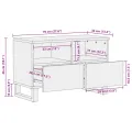 Meuble TV 70x34x46 cm bois massif de manguier brut