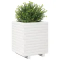 Jardinière blanc 40x40x49,5 cm bois de pin massif