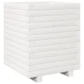 Jardinière blanc 40x40x49,5 cm bois de pin massif
