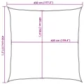 Voile d'ombrage 160 g/m² carré terre cuite 4,5x4,5 m PEHD
