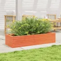 Jardinière cire marron 110x40x23 cm bois de pin massif
