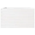 Jardinière blanc 80x80x46 cm bois de pin massif