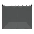 Tonnelle avec rideaux anthracite 6x3 m acier