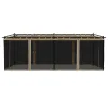 Tonnelle avec parois en filet taupe 6x3 m acier