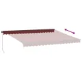 Auvent manuel rétractable avec LED bordeaux 450x350 cm