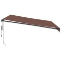 Auvent rétractable automatique avec LED marron 400x300 cm