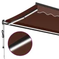 Auvent rétractable automatique avec LED marron 400x300 cm