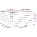 Jardinière cire marron 60x60x26,5 cm bois de pin massif