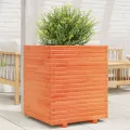Jardinière cire marron 60x60x72 cm bois de pin massif