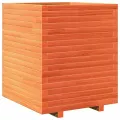 Jardinière cire marron 60x60x72 cm bois de pin massif