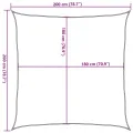 Voile d'ombrage 160 g/m² carré gris clair 2x2 m PEHD
