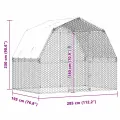Cage à poules avec toit et porte argenté acier galvanisé
