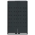 Rangement à roulettes pour poubelles pour 6 bacs anthracite