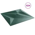 Panneaux muraux 24 pcs vert 50x50 cm XPS 6 m² étoile