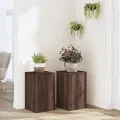 Supports pour plantes 2 pcs chêne marron bois d'ingénierie