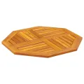 Dessus de table 70x70x2 cm octogonal bois massif d'acacia