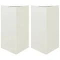 Jardinières 2 pcs blanc triangulaire 50x43x75 cm acier