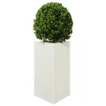 Jardinières 2 pcs blanc triangulaire 50x43x75 cm acier