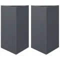 Jardinières 2 pcs anthracite triangulaire 50x43x75 cm acier