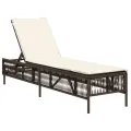 Chaises longues avec coussins lot de 2 marron résine tressée