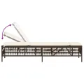 Chaises longues avec coussins lot de 2 marron résine tressée