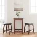 chaises de bar avec coussins 2 pcs marron bois massif d'hévéa