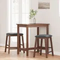 chaises de bar avec coussins 2 pcs marron bois massif d'hévéa
