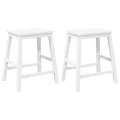 VidaXL Chaises de bar 2 pcs blanc bois massif d'hévéa
